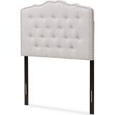 Lucy Twin Headboard in Gray Beige Fabric